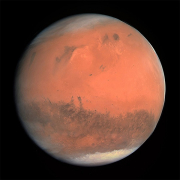 從哈勃太空望遠鏡拍攝到的火星影像 艾瑞達尼亞地區處於此圖的右下處。